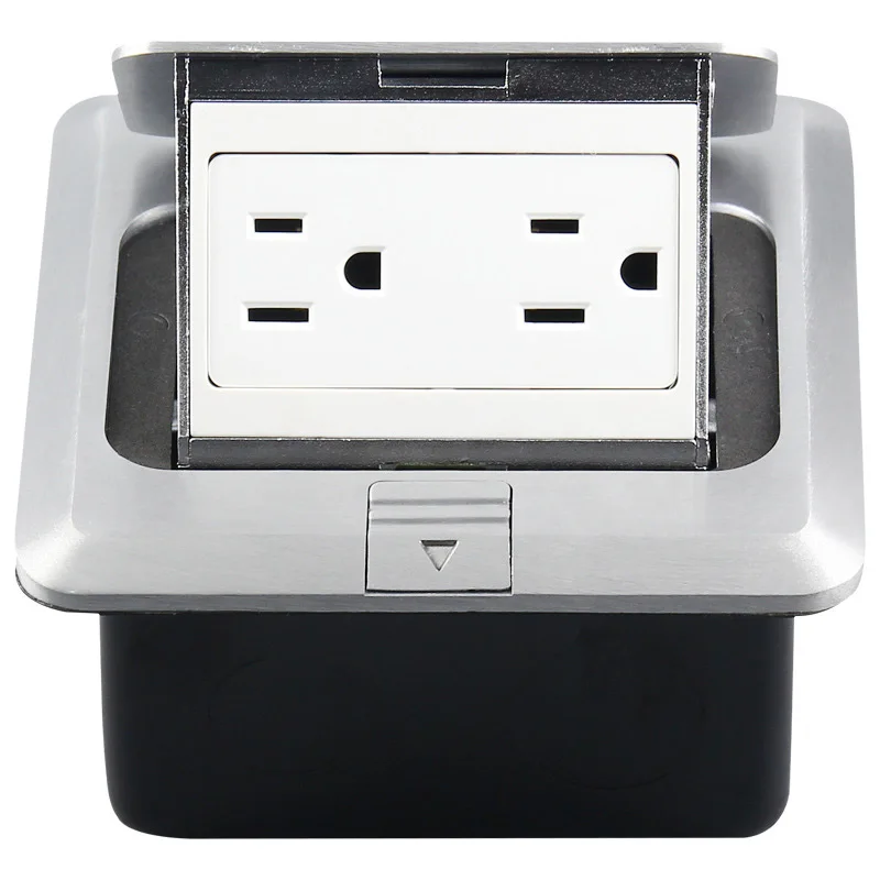 British standard hidden bullet type computer floor power outlet