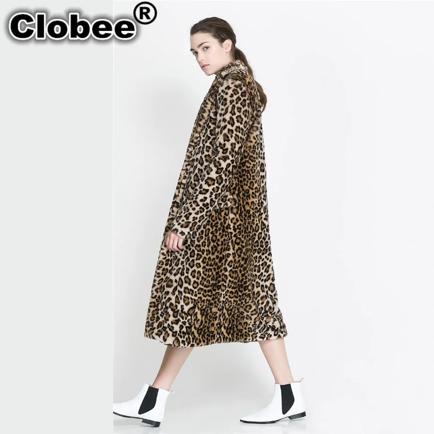 

2019 Leopard Faux fur coat long female manteau femme hiver fake fur jacket winter jacket women jacket with fur woman clothes 6XL