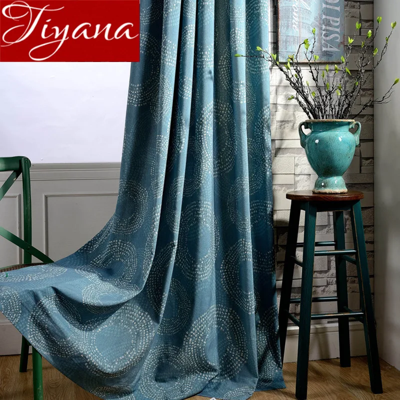 Us 4 21 33 Off Blue Curtain For Window Bedroom Geometric White Sheer For Living Room Treatment Kitchen Tulle Curtain Drapes Fabrics T 136 30 In