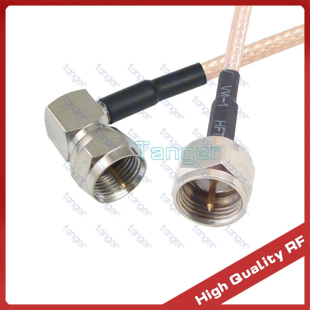 

Tanger F male plug to F male plug right angle with RG-316 RF Coaxial Pigtail Jumper cable 3feet 40inch 100cm RF Low Loss cable
