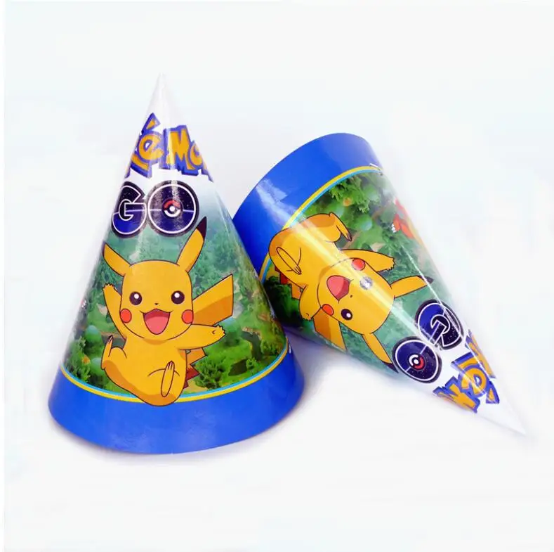 6 шт Покемон дизайн Мультяшные шляпы печатных конус вечерние шляпы подарок на день рождения