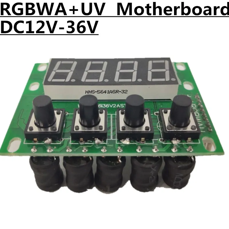 RGBWA + UV 6 в 1 материнская плата DC 12 36V LED PAR 4 / 8CH Профессиональный сцсветильник свет