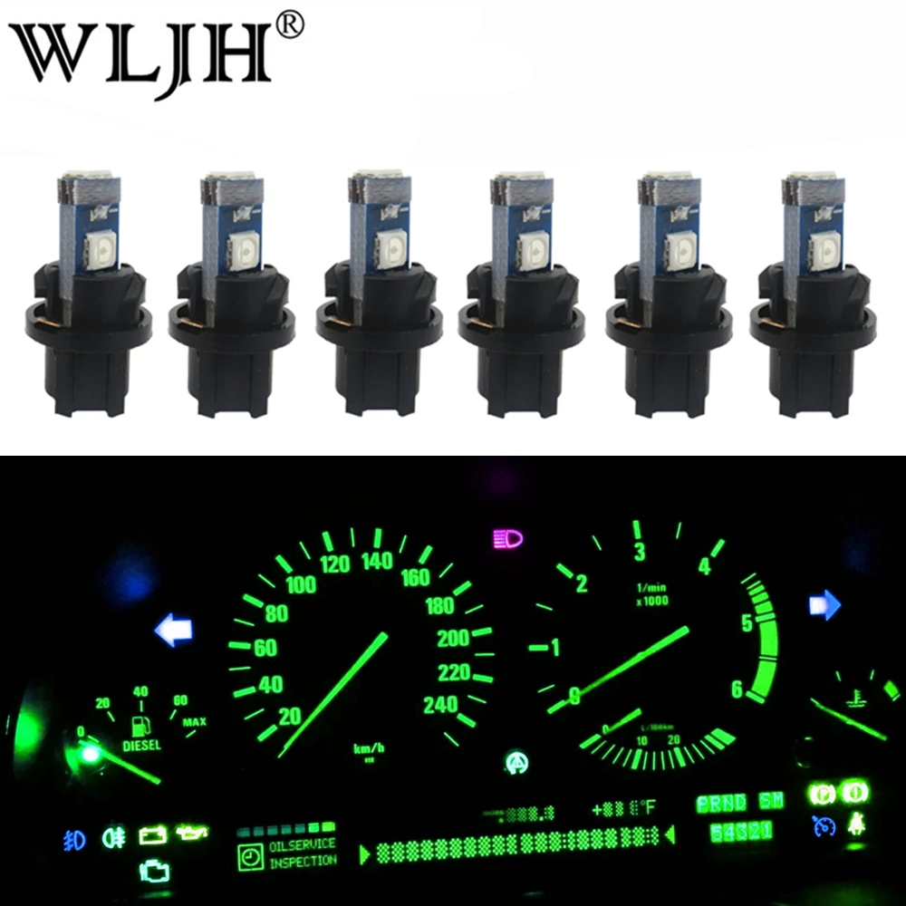 WLJH 6x PC74 T5 светодиодный светильник лампа автомобильная приборной панели лампочки