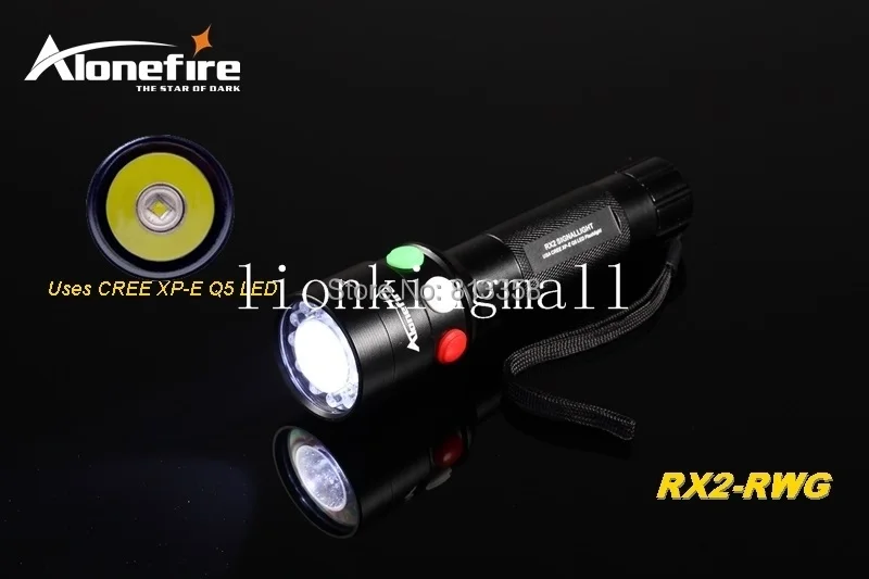 AloneFire RX2-RWG CREE XP-E Q5 светодиодный красный, белый зеленый светильник многофункциональная сигнальная лампа фонарик факел