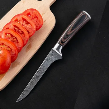 

5.5 "inch 5cr15mov boning knives utility Japanese Damascus pattern chef knife color wood handle Professional kitchen knife