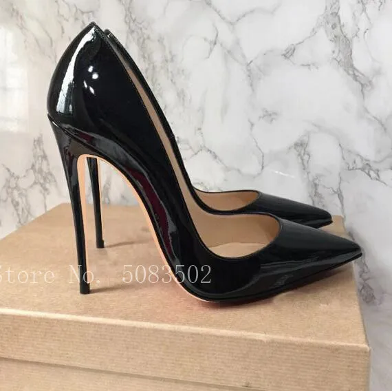Г. Очень красивая свадебная обувь из лакированной кожи на высоком каблуке 12 см/10 см/8 см, цвет черный, красный женские туфли-лодочки фирменный дизайн