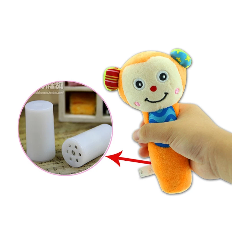 3pcs lot Baby Plush Toy Rattles Soft Hand Bell Animal Model Infant 0 36 Months Soft 5