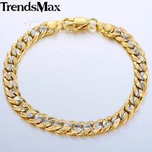 Wo мужские s мужские браслеты серебро золото кубинские звенья цепи браслет для женщин мужские ювелирные изделия подарки Прямая поставка 6 мм KGB292