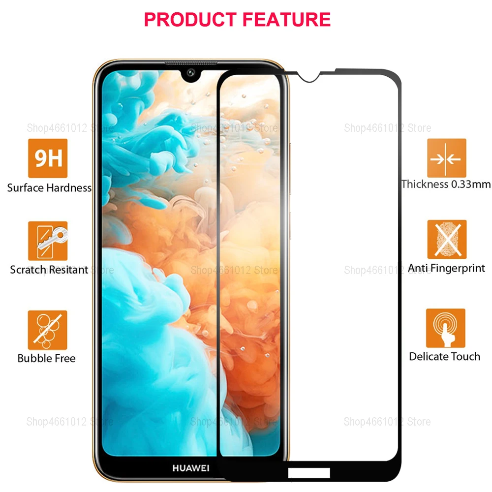 Защитное стекло для Huawei Y6 2019 полное покрытие экрана от края до протектор Prime