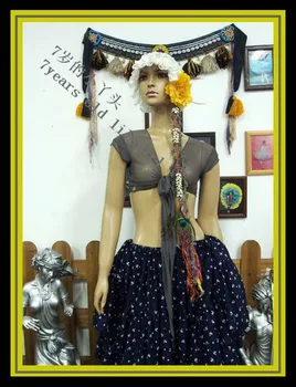 

Belly dance top Transparent thin belly danc sleeveless wrap top CC146-151
