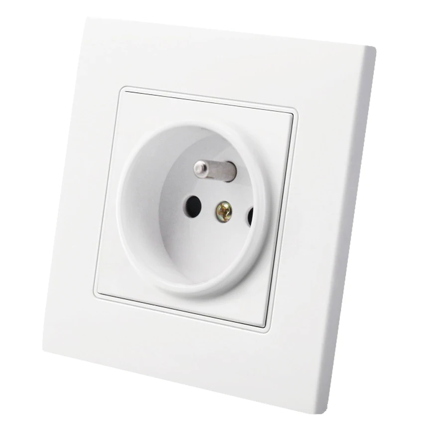 White 250V 16A 86 type Panel France EU Wire Cable 2USB Wall Outlet