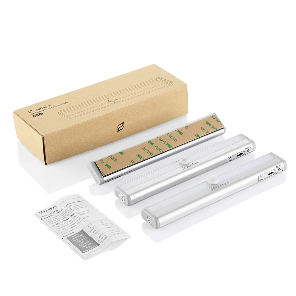 

Portable Zanflare LED Under Cabinet Light Motion Sensor Closet Lamp Rigid Strip Bar Light Kitchen Wardrobe Emergency Night Light
