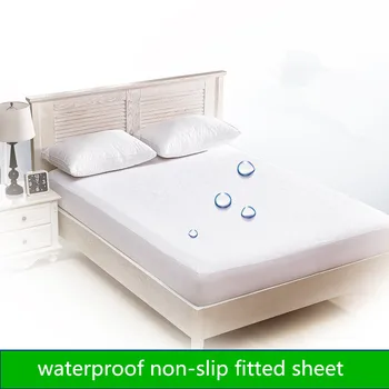 

Solid color Terry cloth Double layer waterproof Bed mattress Bed cover Separates baby urine Anti-skid 1.8m size fitted sheet