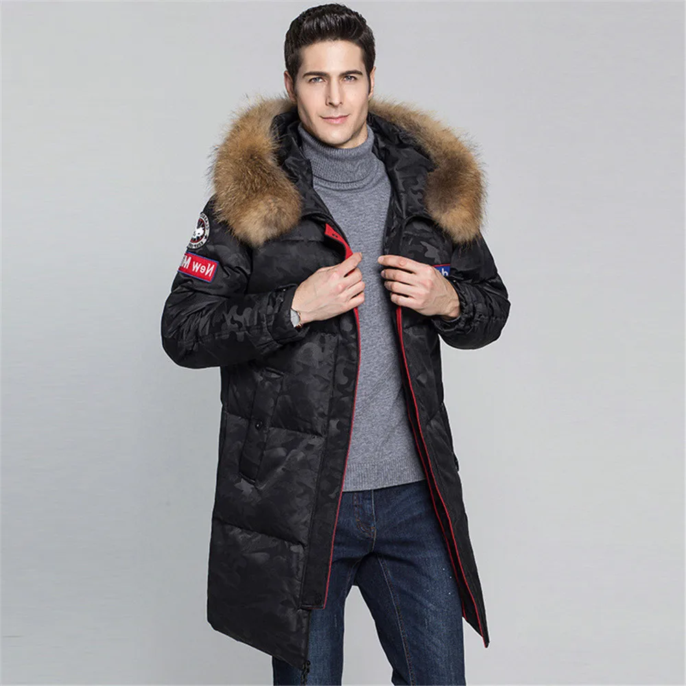 Модная зимняя новая мужская куртка, теплое пальто, модная Повседневная парка средней длины, уплотненное пальто размера плюс, Мужская одежда для зимы
