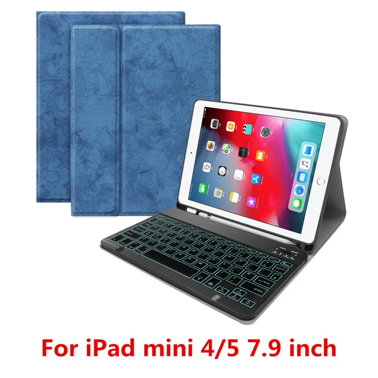 Чехол клавиатура для iPad mini 5 7,9 чехол 360 Поворот беспроводная клавиатура с подсветкой Bluetooth чехол для iPad mini 4/5 7,9 дюймов Чехол