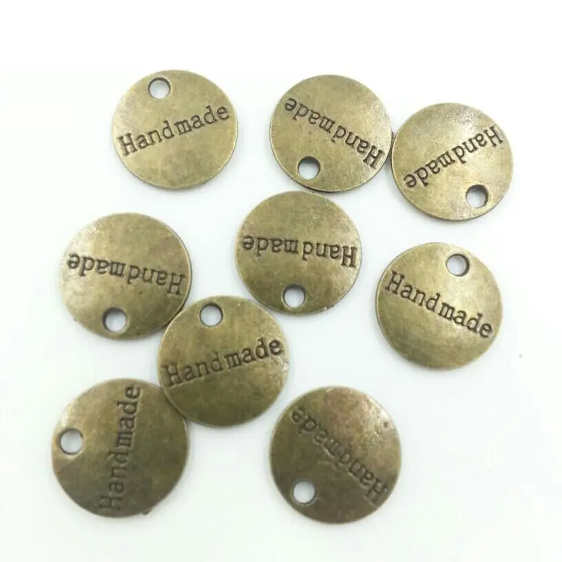 

Round Hand Made Charms Pendants Zinc Alloy DIY Vintage Charm Pendant Necklace 30pcs T674