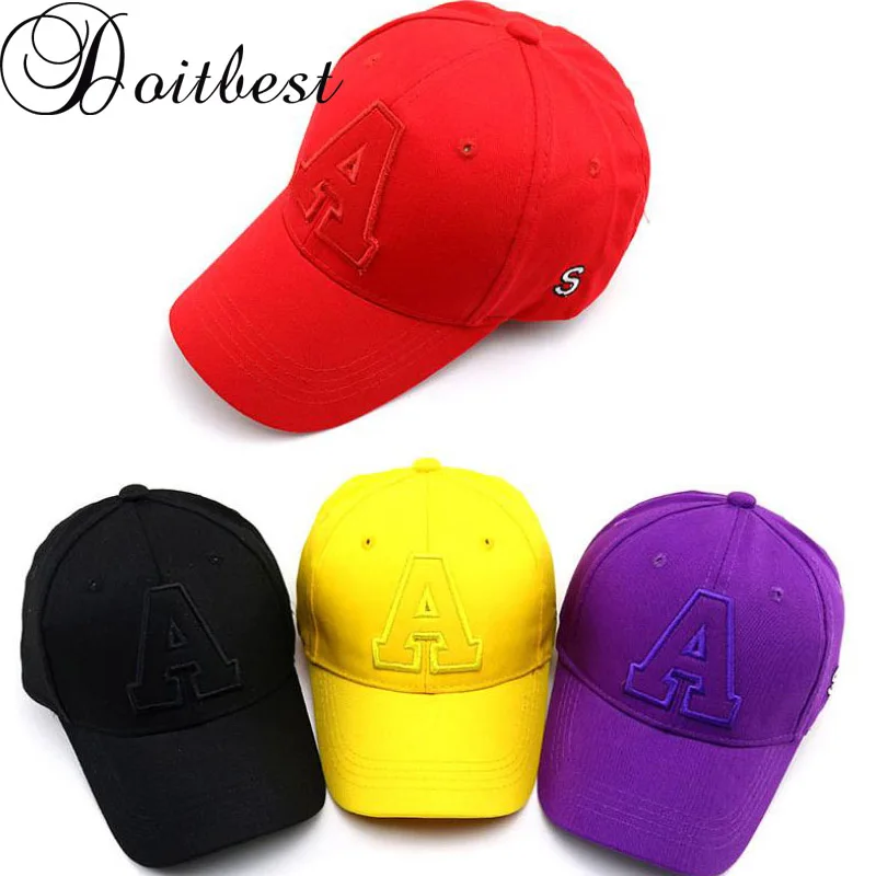 

Doitbest 2 to 8 Years old Child Baseball Cap Hip Hop Spring A Letters kids Sun Hat solid 2019 Boys Girls Caps snapback hats