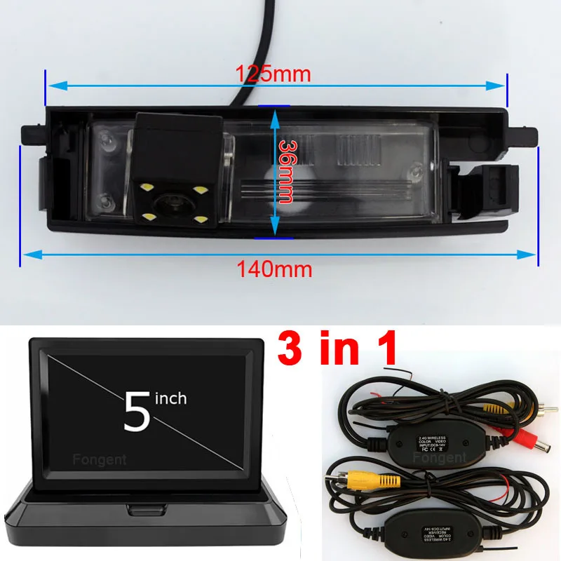 Автомобильная камера заднего вида с автоматическим отключением заднего вида, беспроводная камера заднего вида, автомобильные мониторы для Toyota RAV4 Chery Tiggo relise X5 A3 - Название цвета: wireless monitor 5