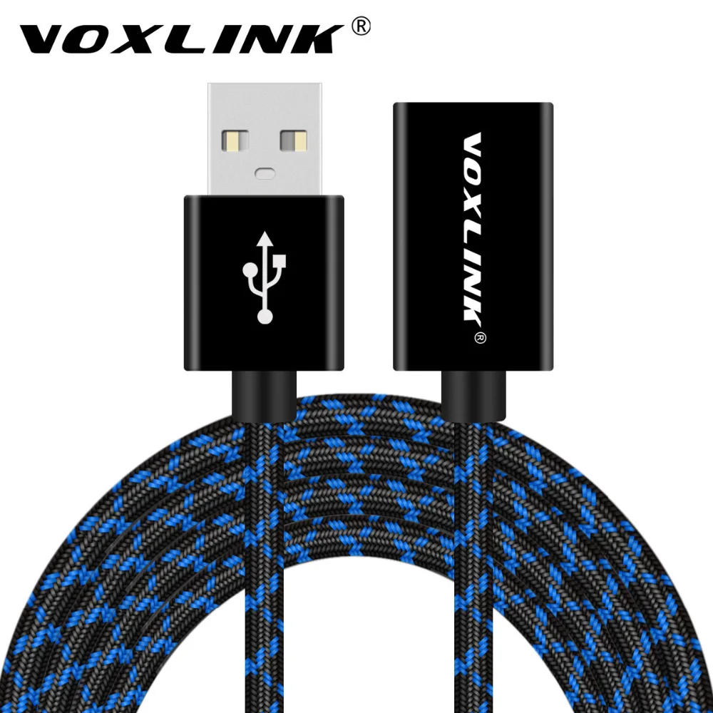 

VOXLINK USB Male to Female Extension Cable Nylon 1M/1.5M/2M/3M USB Charging Extension Cord Extender For iphone PC Laptop