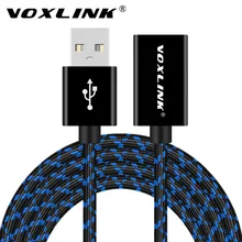 VOXLINK USB Male to Female Extension Cable Nylon 1M/1.5M/2M/3M USB Charging Extension Cord Extender For iphone PC Laptop