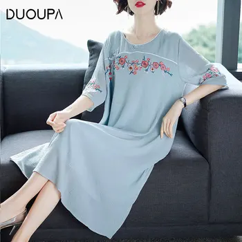 

2019 Summer Cheongsam Modern Sexy Chinese Traditional Dress Vestido Embroidery Cheongsam National Style Retro Dress