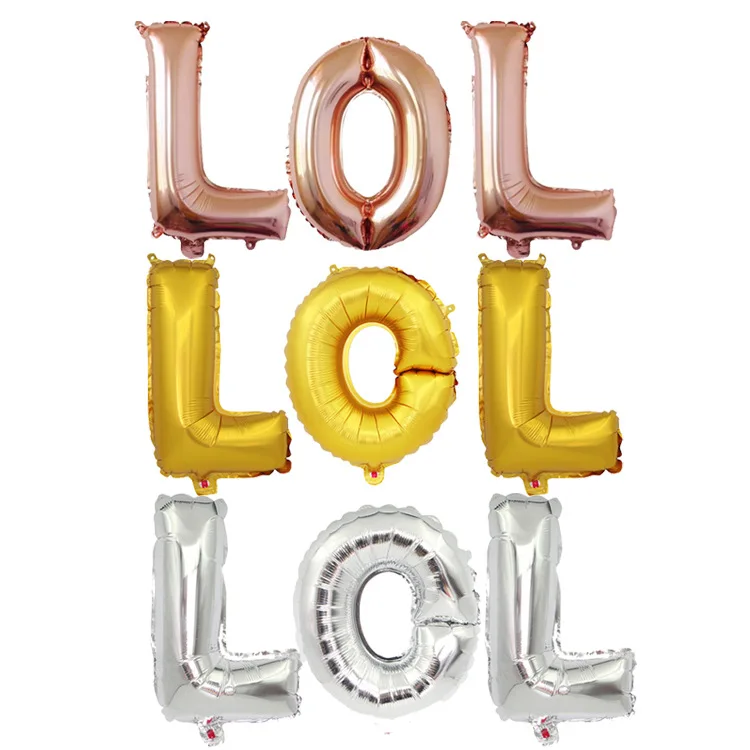 

Rose Gold Silver LOL Letter Alphabet Balloon Set LOL E-sports Game Party Decoration Baby Shower Birthday Party Kids Supplies
