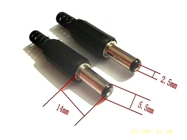 

100pcs x 2.5 x 5.5 mm AC/DC Power Male Plug Jack Adapter