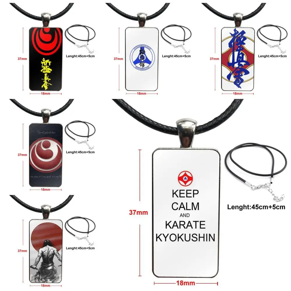 

Simple Oyama Kyokushin Karate Necklace Fashion Long Chain With Rectangle Necklace Jewelry For Child