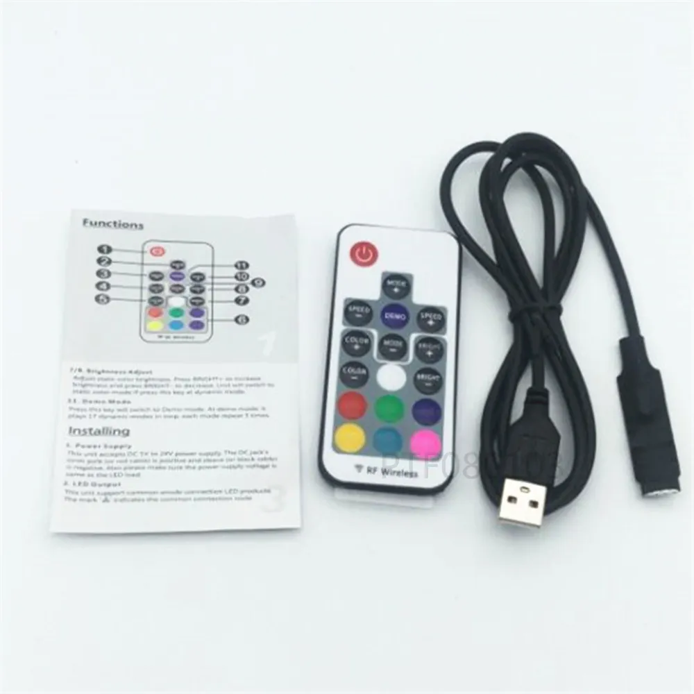 3 шт. DC5-24V USB RGB светодиодный пульт управления с мини 17 клавишами RF беспроводной пульт дистанционного управления для USB RGB светодиодные ленты