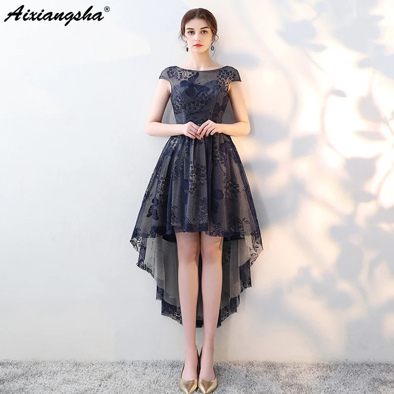 Fashion Lace High Low Prom Dresses 2018 Short Dress Elegant Fashion Lace High Low Prom Dresses 2018 Short Dress Elegant Black And Red Vestido Longo Abiti Da Cerimonia Donna