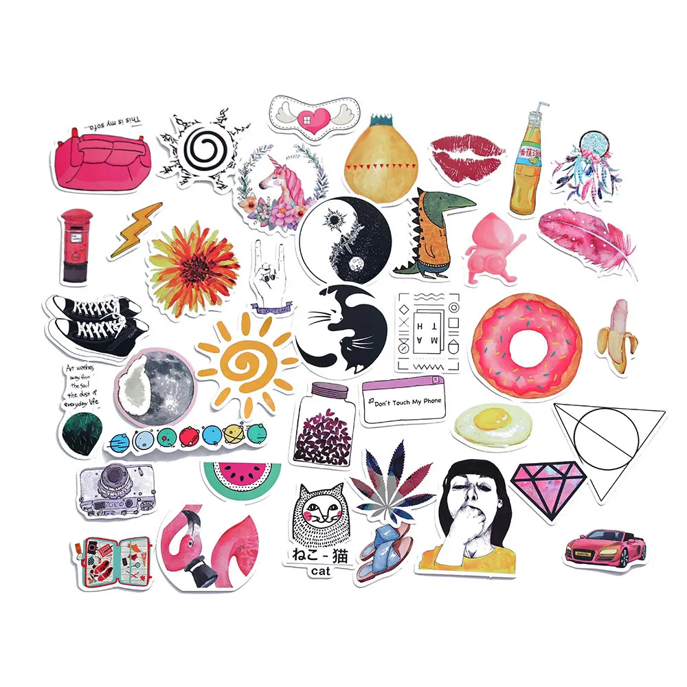 50pcs set Cute Sticker  Photo Laptop Self Adhesive DIY  