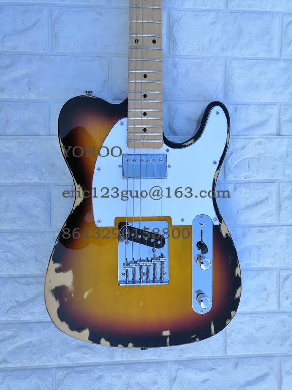 

Factory custom Relic sunburst color telr electric guitar Chrome Hardwares Maple fretboard,customized!PayPal available! T-06