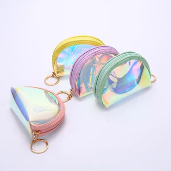 

1PC transparent Holographic Woman Coin Purse Clear Jelly Mini Bag Fashion Girls Small Change Purses Wholesale