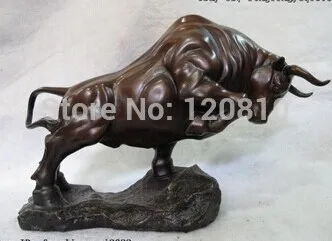 

Do old retro antique Hand exquisite Tibet Chinese Art statuary Bronze Copper abstract Spain corrida Anger OX Bull Statue