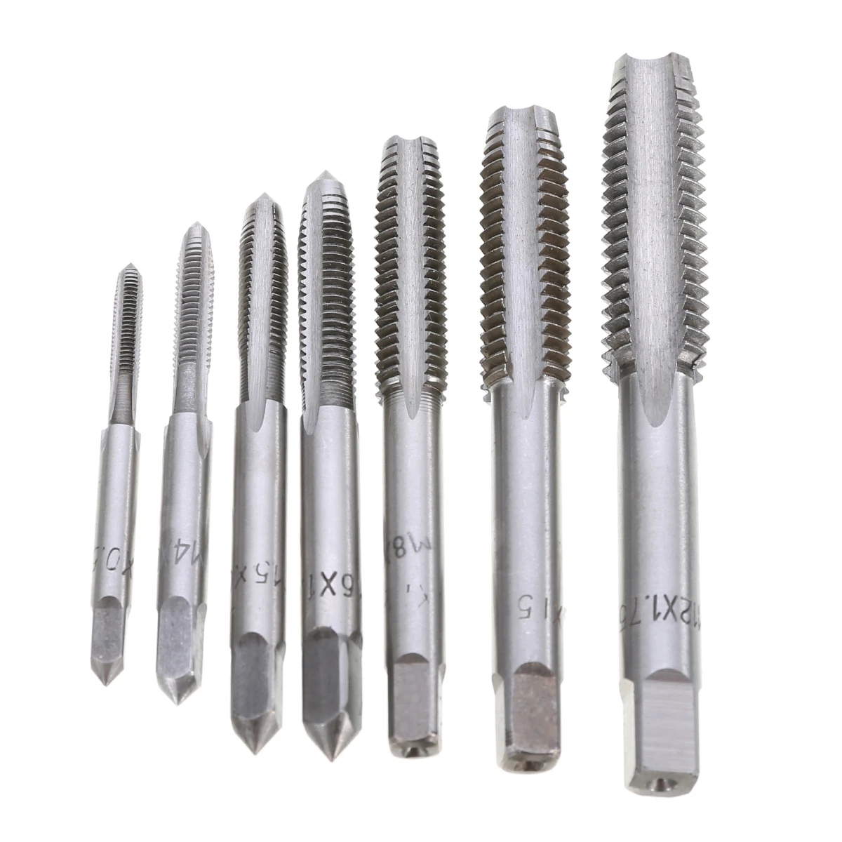 LF&LQEW 7pcs/Set M3-M12 HSS Metric Tapper Right Hand Thread Tap Tool 0.5mm-1.75mm Pitch for Home Tools LF&LQEW 7pcs/Set M3-M12 HSS Metric Tapper Right Hand Thread Tap Tool 0.5mm-1.75mm Pitch for Home Tools