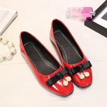 Новая акция Большие размеры 34–43 Для женщин модная женская обувь Туфли без каблуков Демисезонный квадратный носок Однотонная повседневная обувь D09