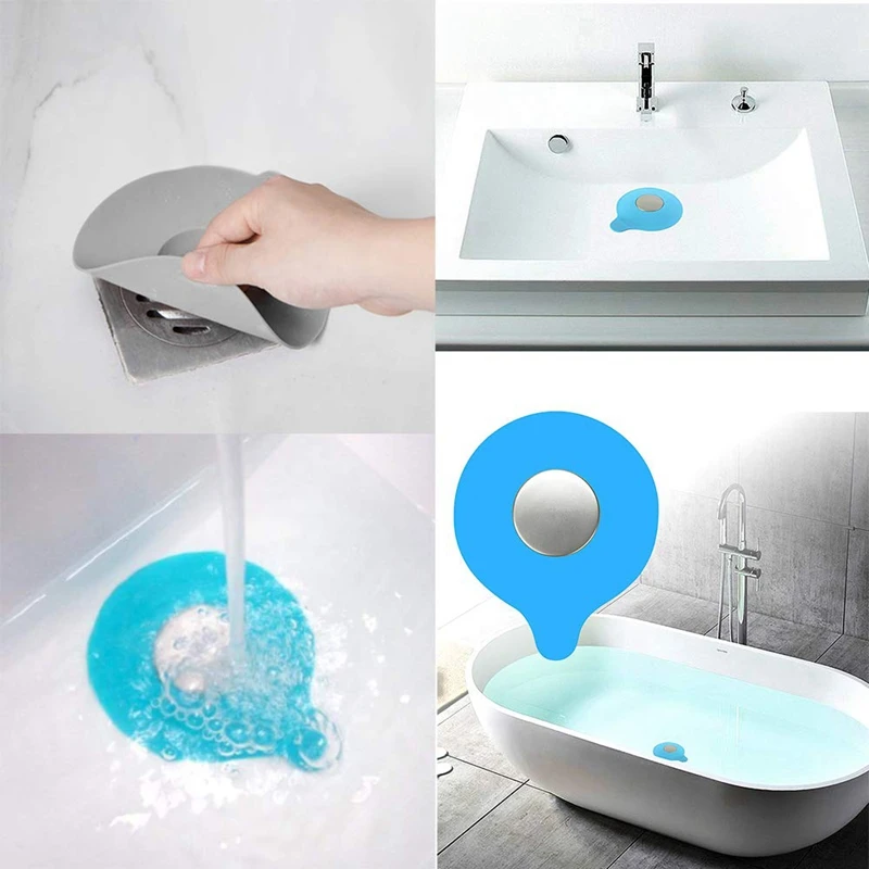 2 шт сливная пробка для ванной, силиконовая сливная пробка для ванной, пробка для ванной, универсальное использование для ванной комнаты, прачечной, кухни(синий