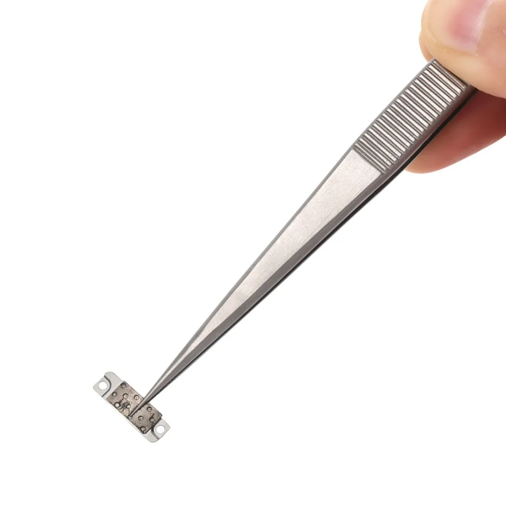 FIXFANS 165mm Long Precision Tweezers Stainless Steel Non-slip Tweezer for Craft Jewelry Lab Electronics Watchmaker Repair Tools
