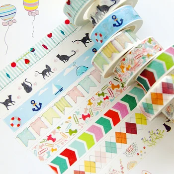 

1Pcs Candy Hot Flower Tape Decoration Roll DIY Washi Decorative Sticky Paper Masking Tape Self Adhesive Tape Scrapbook Tape