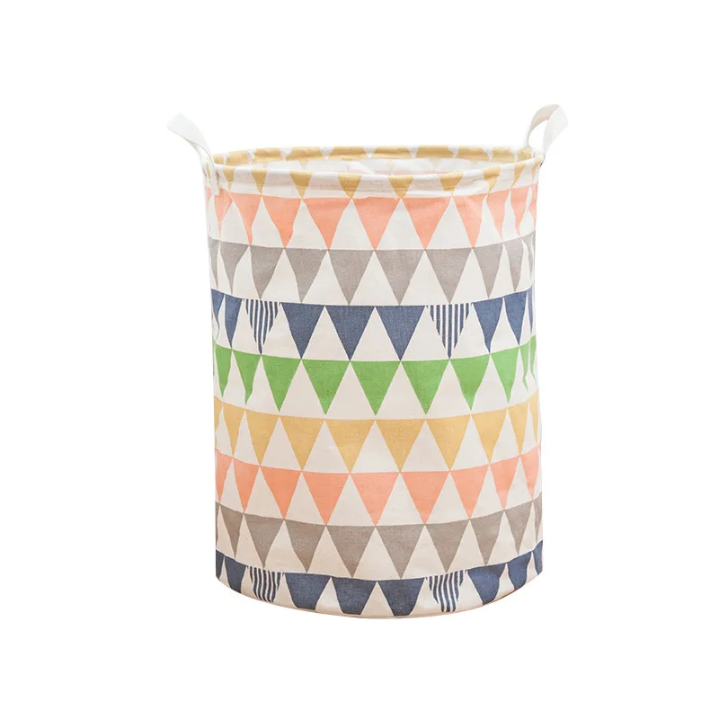 Folding large cotton linen cloth laundry basket laundry basket household clothes toys dirty clothes collection basket