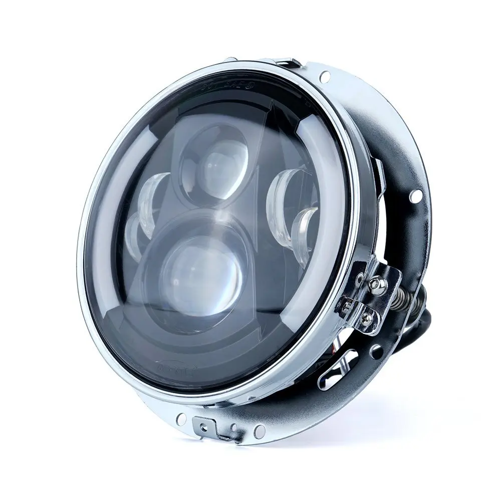 Chrome Round Headlamp 7 inch Headlight Mounting Ring Trim Bracket For Harley Davidson (18)