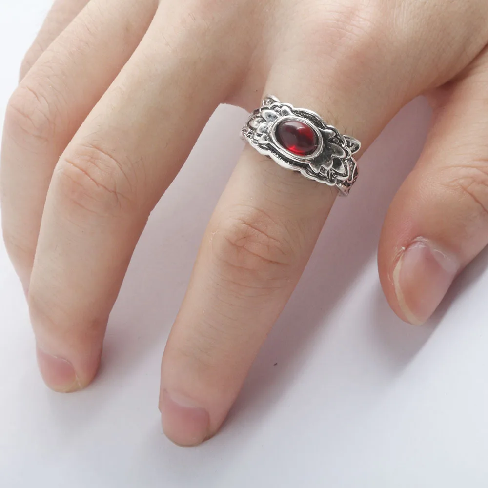 Newest Dark Souls 3 Life Ring Red Crystal Stone Rings for Women Men