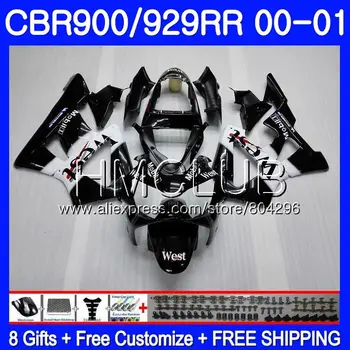 

Body For HONDA CBR900 RR CBR 929 RR CBR 900RR CBR929RR 2000 2001 68HM.17 CBR 929RR CBR900RR CBR929 RR Black west 00 01 Fairing