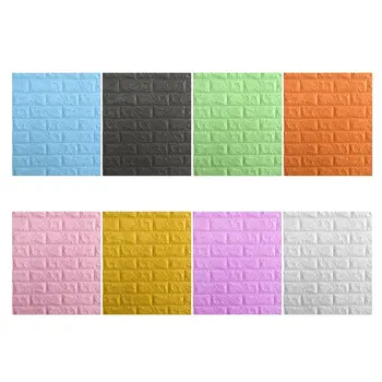 

Colorful Foam 3D Brick Wall Stickers DIY Self Adhesive Covering Wallpaper for Home Decor TV Background Room Waterproof 9 Color