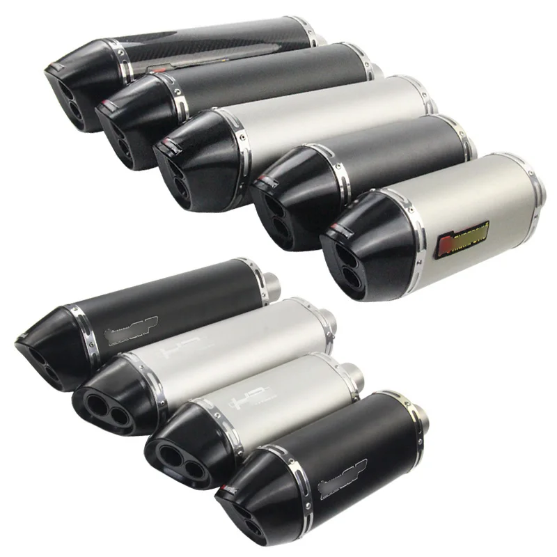 

51mm Motorcycle Exhaust Pipe 370-470mm Aluminum Carbon Fiber Universal Scooter Escape Exhaust System Tube No DB killer
