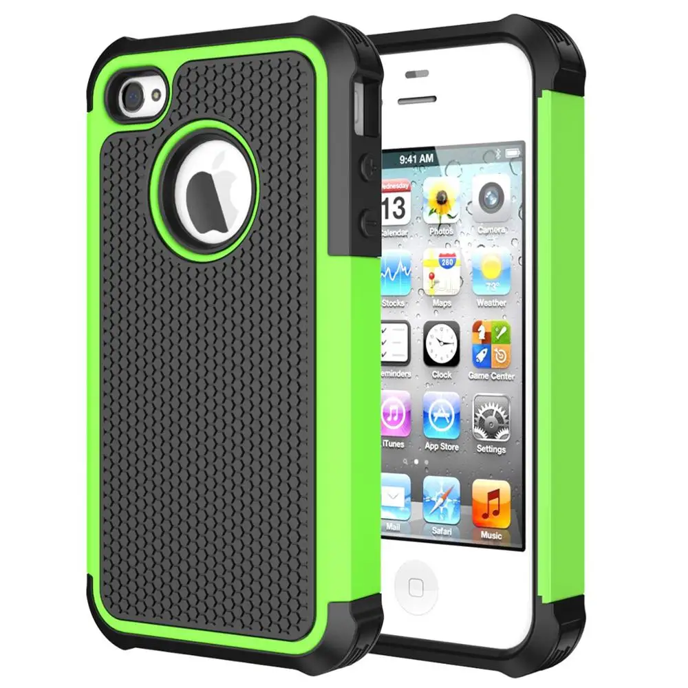 Funda de teléfono para iPhone 4 4S, carcasa de silicona dura mate de goma a prueba de golpes, Fundas protectoras iPhone 4 4S - Teléfonos telecomunicaciones