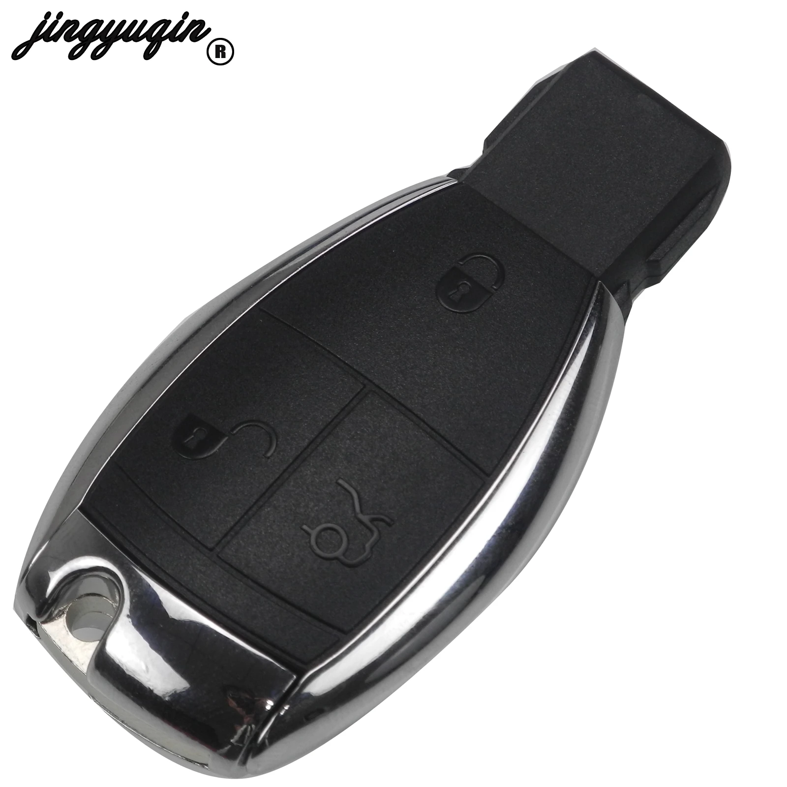 

jingyuqin 3 Button Remote Car Key Case Fob Shell for MERCEDES For BENZ C E R S CL GL SL CLK SLK W203 fob + Battery Holder Clamp