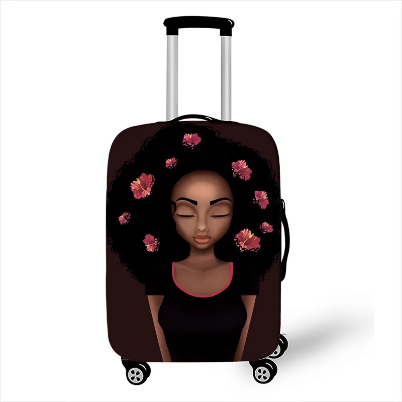 Чехол для багажа с принтом афро-леди, девушки, Коричневый женский/Африканский красивый чехол для принцессы, эластичный чехол для путешествий на колесиках - Цвет: pxtafro08