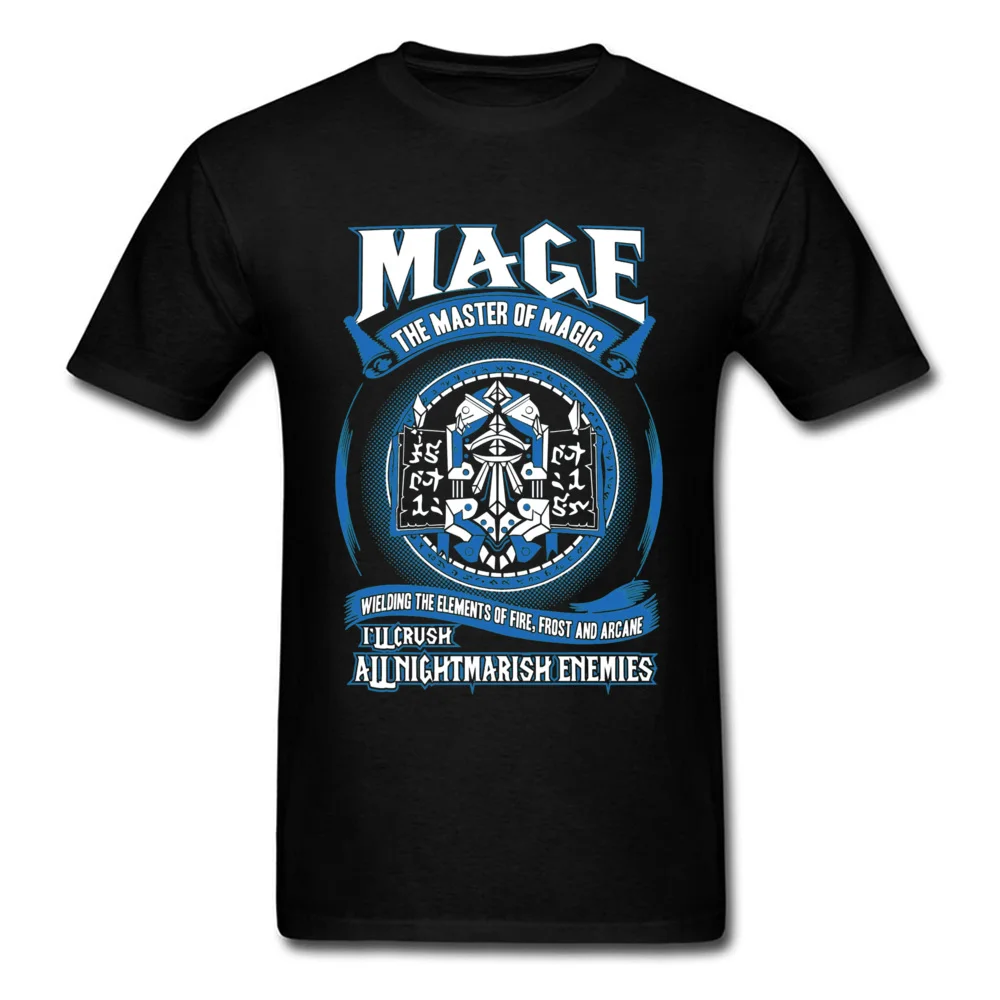 Comics Round Collar Top T-shirts Summer/Autumn Tops Shirts Short Sleeve Fashion Cotton Design Tee Shirt comfortable Men Warcraft Mage The Master Of Magic 5979 black