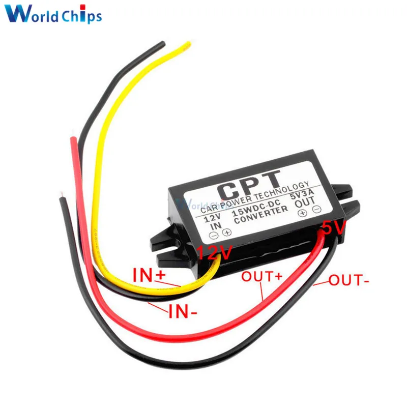

DC/DC Buck Converter Regulator 12V to 5V 3A 15W Car Monitor Power Supply Auto Car Power Converter Regulator Adapter For Car